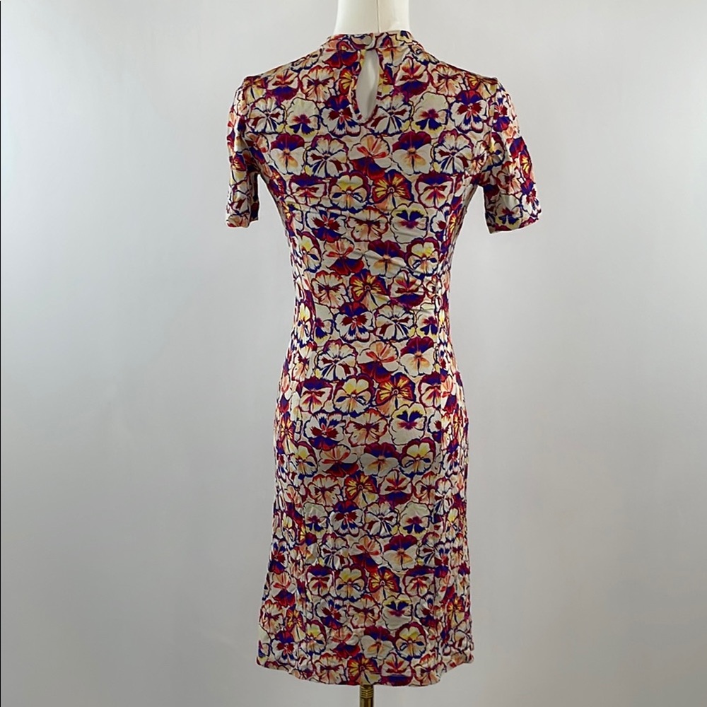 Rabanne Floral Ruched Mini Short-Sleeve Dress, EU 36 - Picture 8 of 13